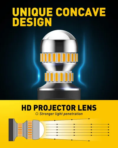 Miniatura 5 de AUXITO Luces direccionales LED 7443 7440 T20 7440A bombillas LED ámbar amarillo brillante 7441 7444 7444NA W21W luces LED de repuesto para luces