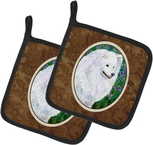 Miniatura 149 de Caroline's Treasures SS8617PTHD - Juego de soportes para ollas de cocina resistentes al calor, almohadillas calientes para horno para cocinar, Husky