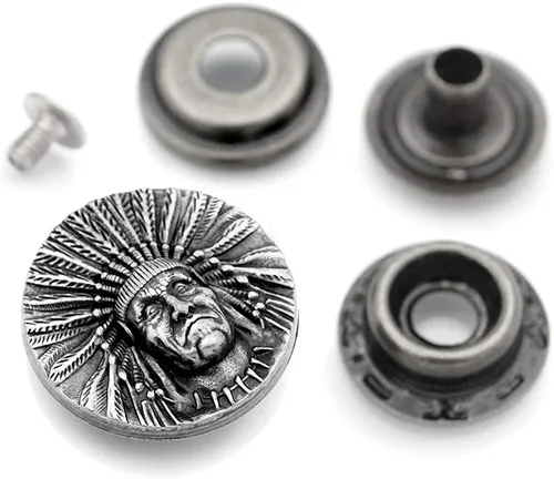 CRAFTMEMORE 2 juegos de moneda india de 1-1/8 pulgadas, cierre a presión, broche de presión, monedero decorativo, botón de cierre de bricolaje,
