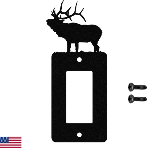 Miniatura 10 de Solitary Elk - Placa de pared dúplex individual (potencia única, negro)