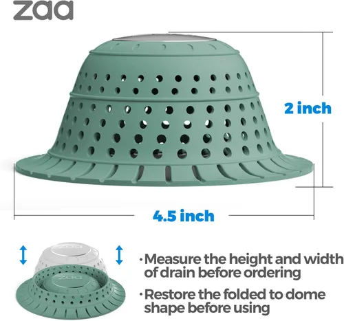 Miniatura 5 de zaa - Recogedor de pelo de drenaje de bañera, 1 paquete de protector de drenaje plegable de silicona para desagües emergentes y regulares de ducha