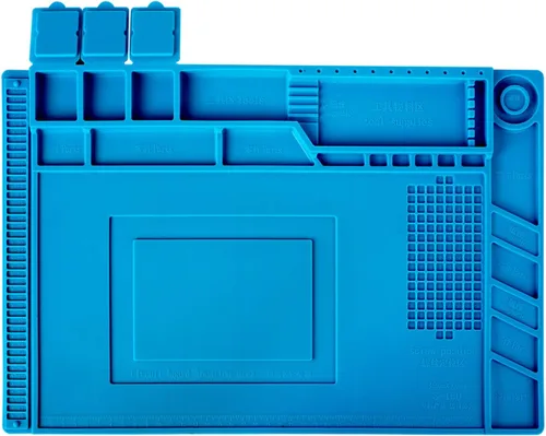 Miniatura 10 de Kaisi S-130 - Alfombrilla de reparación de silicona aislante para soldadura, resistente al calor, alfombrilla de trabajo de silicona 932°F con regla