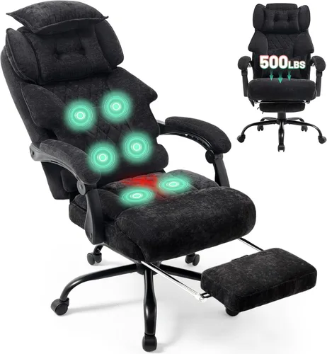 Miniatura 14 de Massage Office Chair with Foot Rest,6 Points Vibration & Heat Executive Office Chairs for Heavy People,500LBS Big and Tall Office Chair,Ergonomic