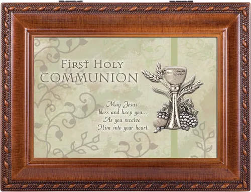 Miniatura 2 de Cottage Garden Inspirational Caja de música ReproduceComunión Ave Maria con acabado rayado