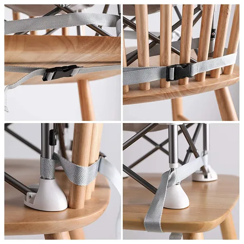 Miniatura 4 de PandaEar Asiento elevador de viaje portátil con bandeja Asiento plegable para bebé, silla alta para mesa de comedor Silla de camping compacta