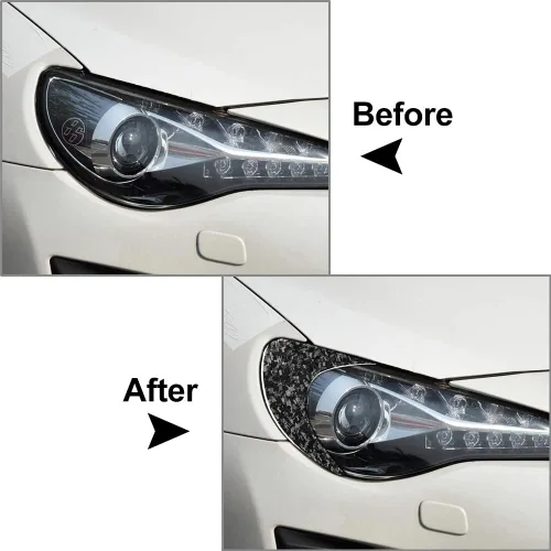 Miniatura 5 de Cubierta adhesiva de fibra de carbono para faros delanteros, cubierta de acento de faros delanteros con patrón forjado para Toyota GT86 Scion FR-S
