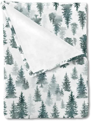 HawSkgFub Manta de bebé de bosque de pinos para niños, regalo de franela de invierno de forro polar, manta de recepción, suave y ligera, ropa de