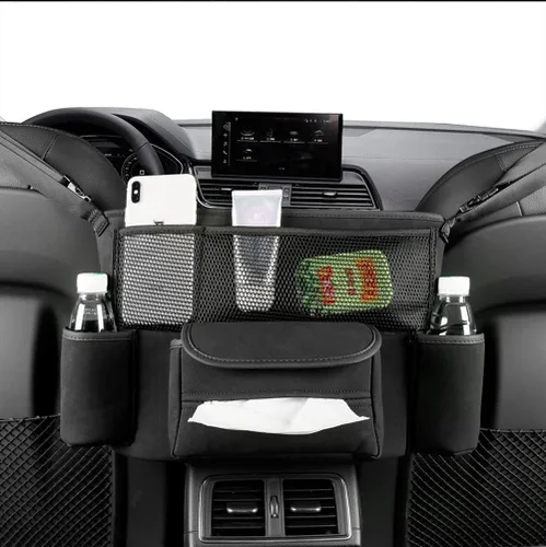 JEYODA Soporte para bolso de coche entre asientos, de gamuza de gran capacidad, para consolas y organizadores automotrices para almacenamiento de