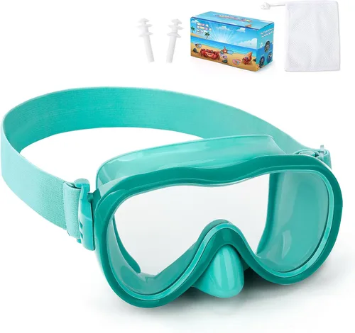 Miniatura 12 de Gafas de natación para niños con cubierta para la nariz, máscara de natación antifugas con correa de tela elástica, gafas de natación con protección