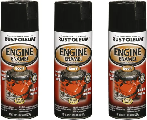 Miniatura 4 de Rust-Oleum 248932 Pintura en aerosol de esmalte para motor, 12 onzas, negro brillante