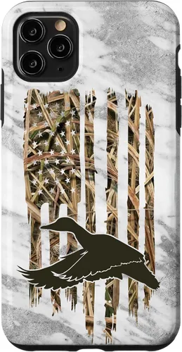 Miniatura 13 de Funda de caza de caza para iPhone 13 Pro Max con diseño de camuflaje gris y bandera de Estados Unidos