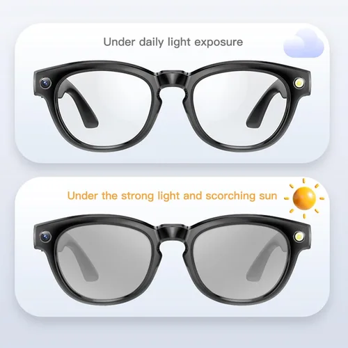 Miniatura 9 de Lentes de traductor inteligente con cámara, traducción AI de 11 idiomas, grabación de video y fotos, control de aplicación Bluetooth, para llamadas