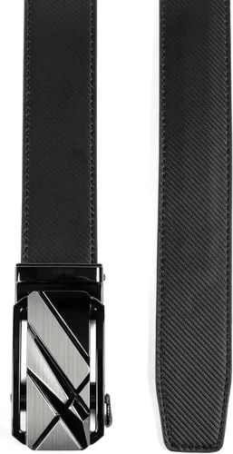 Miniatura 2 de Drowsmen - Cinturón de cuero para hombre con trinquete de 1 3/8 pulgadas, hebilla automática de deslizamiento con clic, ajuste ajustable para un