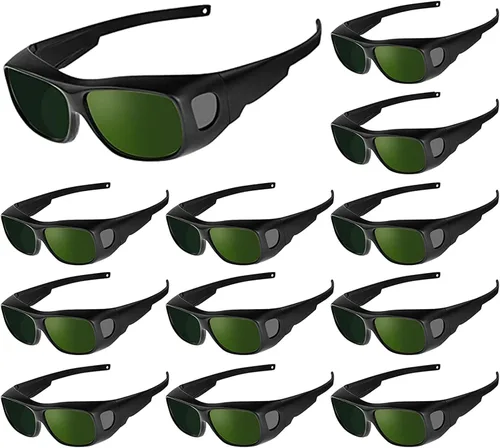 Miniatura 2 de Gafas de soldadura, lente de soldadura de seguridad envolvente, arañazos, protección UV, gafas protectoras de depilación láser No. 8 Verde oscuro