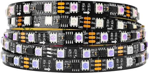 BTF-LIGHTING WS2811 Tira LED direccionable Ultra brillante 5050 SMD RGB 60LED/m 20Pixels/m Píxeles Multicolor Luz Total 300LED 100Pixeles 16.4ft