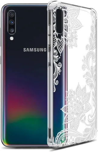 Miniatura 9 de Funda transparente floral para Galaxy A70 para mujeres y niñas, bonita funda de teléfono para Samsung Galaxy A70 (2019), diseño de flores, FL-S