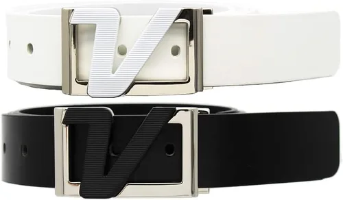 Volvik - Correa de cinturón de cuero sólido italiano 100% auténtico, tamaño libre hasta 46 pulgadas, unisex