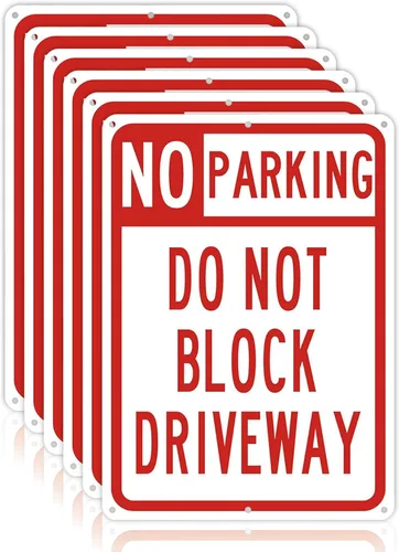 Miniatura 14 de OLANZU Señales de no estacionamiento, paquete de 4 letreros de 10 x 14 pulgadas, metal de grado ingeniero