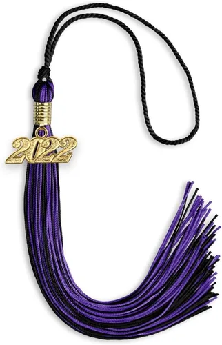 Miniatura 54 de Endea Graduation - Borla de doble color mixto con fecha dorada (negro/dorado antiguo, 2021)