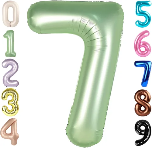 Miniatura 442 de Globos de números de 5 globos de 40 pulgadas, decoraciones de cumpleaños azules para niños y niñas, globos de números azul marino grandes