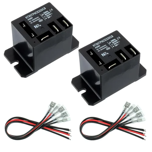 Miniatura 7 de NT90-DC12V-10X Relé de potencia DC 12V Bobina 12 VDC 30A 40A SPDT(1NO 1NC) con montaje de brida y 10 terminales de conexión rápida con cables Relé
