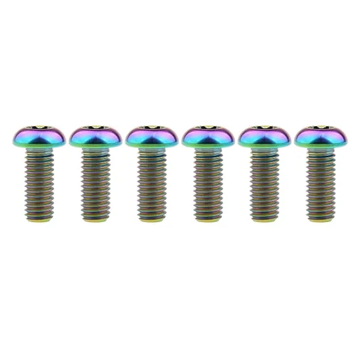 Miniatura 22 de Cabeza de botón de titanio Torx M5 M6 M8 x10 12 15 20 25 30 35 1.575 in para bicicleta, motocicleta, automóvil, tornillos paquete de 6