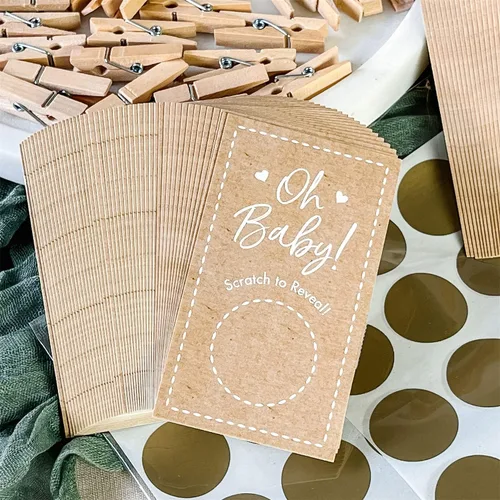 Miniatura 7 de Kate Aspen Juego de tarjetas de consejos para bebés y baby shower de arcoíris boho (juego de 50)