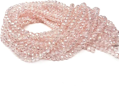 Miniatura 59 de Cuentas de vidrio Rondelle de 0.079 in para hacer joyas, cuentas espaciadoras de Briolette Crytal facetadas para pulseras, collares, aretes