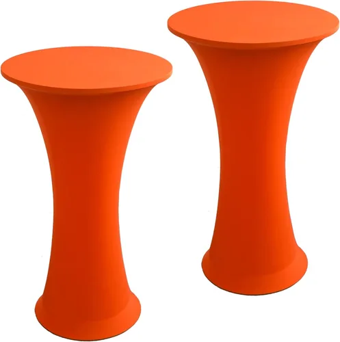 Miniatura 15 de Mantel Redondo Elástico de Spandex para Cóctel, Paquete de 2, 24"x43" Cubierta de Mesa Ajustada Highboy Elástica, Mantel Redondo de Cóctel para Mesa