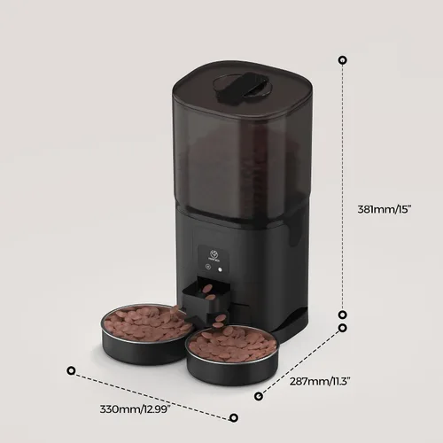 Miniatura 8 de PAPIFEED Comedero Automático para Gatos de 7L para 2 Gatos - Alimentador Automático Temporizado 2.4G WiFi con Control por APP, Dispensador de Comida
