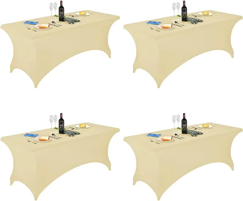 Miniatura 124 de FORLIFE - Funda de mesa de elastano, mantel ajustado de 4 pies para mesas rectangulares, funda elástica para patio, universal para bodas, banquetes