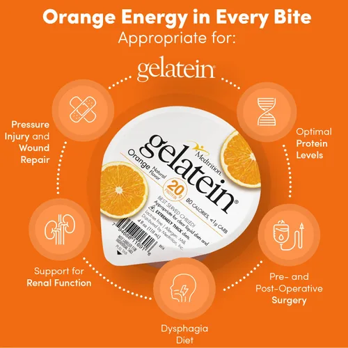Miniatura 5 de Gelateína Naranja: 0.71 oz de proteína. Sin azúcar. Ideal para dietas de líquidos claros, dificultades para tragar, bariátrica, diálisis