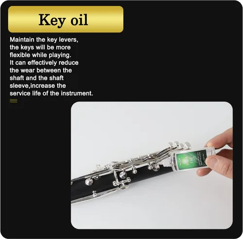 Miniatura 4 de Aceite de llave para instrumentos musicales para clarinetes, flautas, saxofones, oboes, fagot, instrumento de viento de madera, 1.02 onzas líquidas