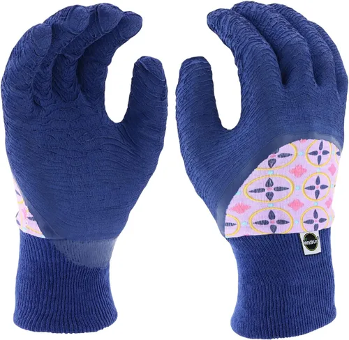 Miracle-Gro Guantes de trabajo de jardinería de látex para mujer, agarre superior, resistentes al agua