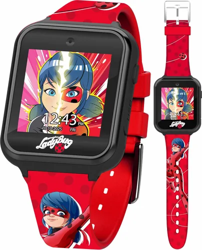 Miraculous Kids - Reloj inteligente interactivo para niños, reloj con pantalla táctil con 10 caras intercambiables, contador de pasos, juegos,