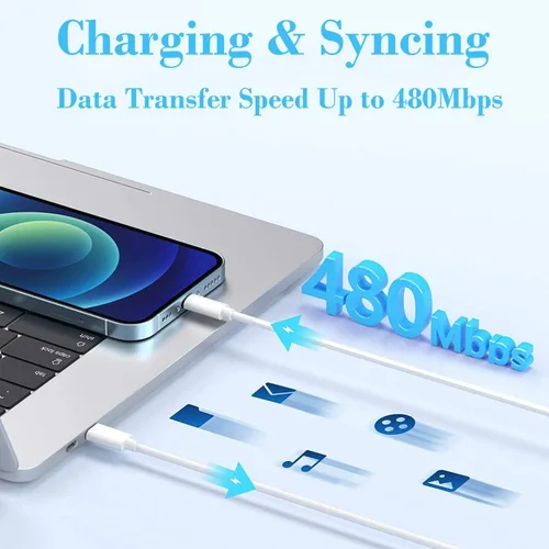 Miniatura 4 de DelTucci Cargador para iPhone de Carga Rápida, Bloque de Carga USB C de Pared con Enchufe de Viaje y Cable Rápido USB C a Lightning Compatible