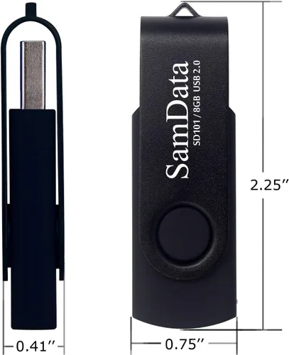 Miniatura 5 de SamData Paquete de 2 unidades flash USB de 8 GB, unidades de memoria USB de 8 GB con luz LED para almacenamiento y copia de seguridad