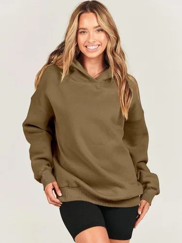 Miniatura 6 de ANRABESS Sudaderas de gran tamaño con capucha de forro polar para mujer, sudaderas casuales de manga larga, sueltas, ropa de otoño 2023