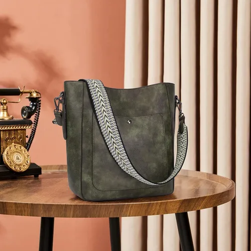 Miniatura 8 de HKCLUF Bolsos cruzados para mujer, de gran capacidad, con 2 correas de guitarra, de cuero, para mujer