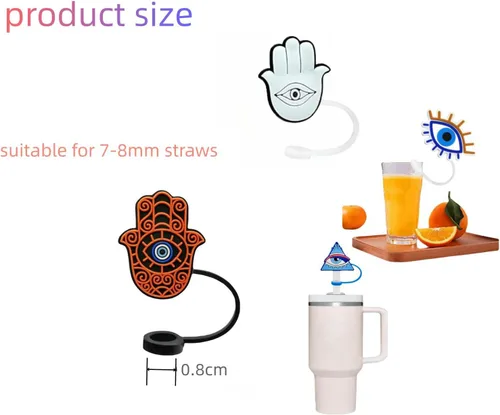 Miniatura 3 de Cubiertas de pajita de 8 mm para vaso Stanley, tapa de bebida reutilizable, protector a prueba de salpicaduras, tapa protectora para accesorios