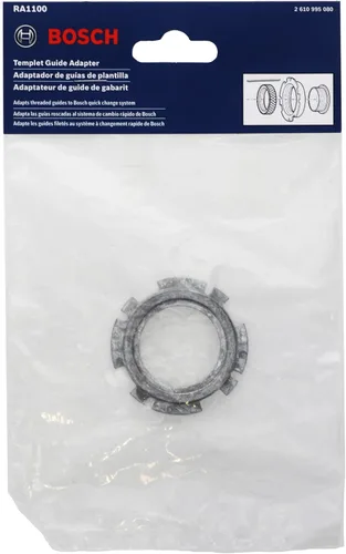 Miniatura 4 de BOSCH Adaptador de guía de plantilla de enrutador roscado RA1100, plata