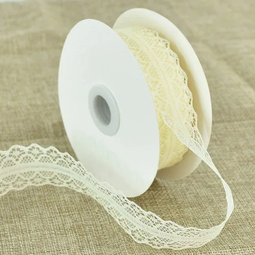 Cinta de encaje blanco crema de 1.2 pulgadas de ancho, patrón vintage, rollo de 25 yardas para envolver regalos, día de San Valentín, floral,