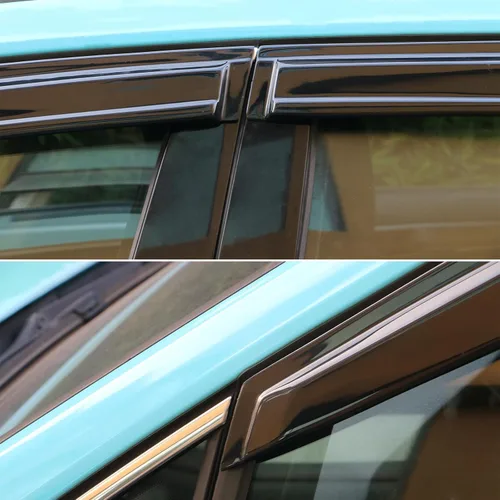 Miniatura 4 de IKON MOTORSPORTS Viseras de ventana compatibles con Volkswagen Golf MK7 2015-2019, color humo oscuro, estilo de fábrica, acrílico para lluvia