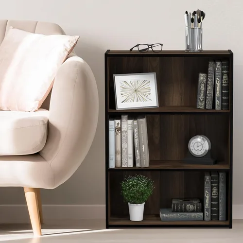 Miniatura 2 de Furinno Pasir - Estantería abierta de 3 niveles, color nogal (Columbia Walnut)