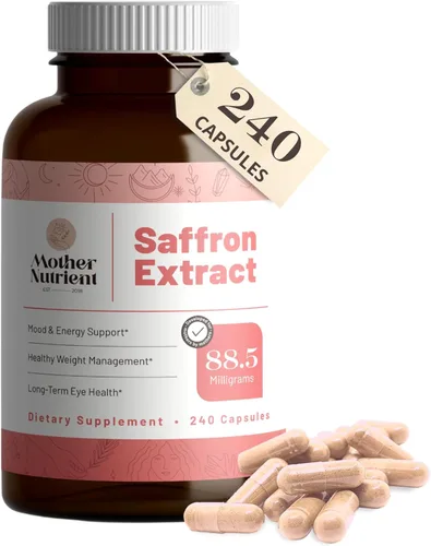 Mother Nutrient - Suplementos de extracto de azafrán para mujeres y hombres, suplemento de extracto de azafrán puro, puro azafrán sativus - Sin OMG,
