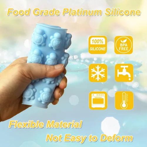 Miniatura 7 de Paquete de 2 moldes de chocolate con 36 cavidades de silicona de tortuga para pasteles, gomitas, gelatina, cubitos de hielo, herramientas