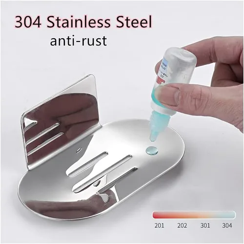 Miniatura 2 de Jabonera adhesiva, jabonera de baño para ducha, acero inoxidable 304 montado en la pared, soporte para jabón para baño, cocina, sin taladrar (negro)