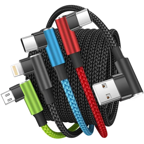Miniatura 14 de Cable de carga múltiple (paquete de 2 de 4 pies), cable de carga múltiple de nailon trenzado para múltiples dispositivos, cable de carga 3 en 1