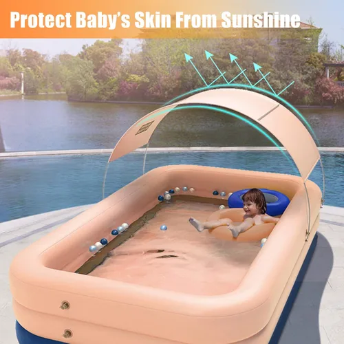 Miniatura 3 de YUEWO - Piscina inflable con dosel, piscina portátil sobre el suelo para bebés, niños y adultos, para jardín familiar y patio trasero