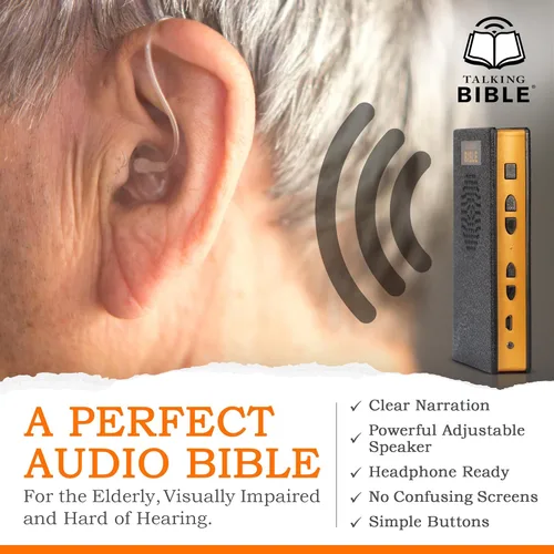Miniatura 5 de Reproductor electrónico de audio de la Santa Biblia en inglés para personas mayores, niños y ciegos, alimentado por energía solar y recargable por